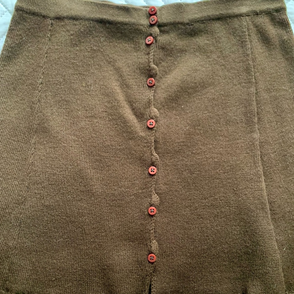 Vintage 60s 70s Ardee chocolate brown mini skirt, S - Picture 5 of 9